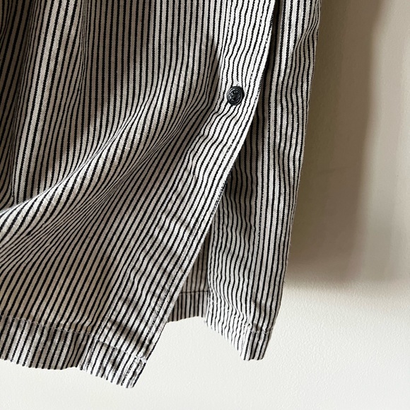 Vintage Calvin Klein Stripe Cotton Midi Skirt a button Down Size 8 Small - Picture 2 of 9